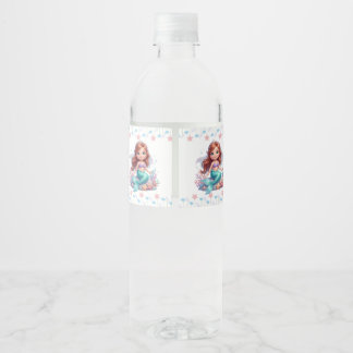 Süßes Meerjungfrau-Baby-Shower-Wasserflaschenetike