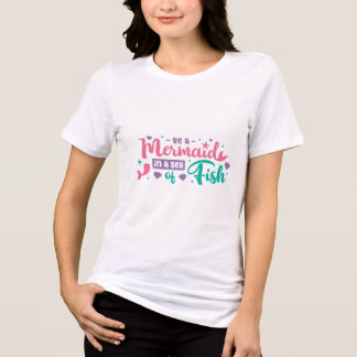 süßes Meerjungfrau-Herz-Grafik T-Shirt für Frauen Tri-Blend Shirt