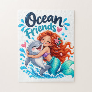 Süßes Meerjungfrau-Ozeanfreunde-Delfin-Design