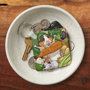 Süßes Meerschweinchen 100% Gemüse Karotte Cartoon Schlüsselanhänger