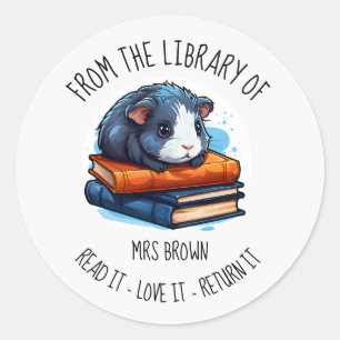 Süßes Meerschweinchen beim Bücherlesen Sticker B