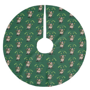 Süßes Meerschweinchen Frohe Weihnachten! Jongleur Polyester Weihnachtsbaumdecke