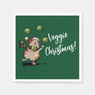Süßes Meerschweinchen Gemüse Weihnachten! Rosenkoh Serviette