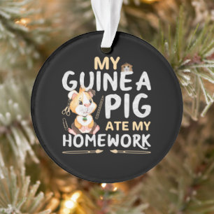 Süßes Meerschweinchen hat meine Hausaufgaben gefre Ornament