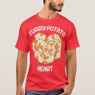 Süßes Meerschweinchen Herz Flauschiger Kartoffelli T-Shirt