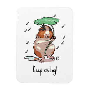 Süßes Meerschweinchen Lächeln Tanzen im Regen Cart Magnet