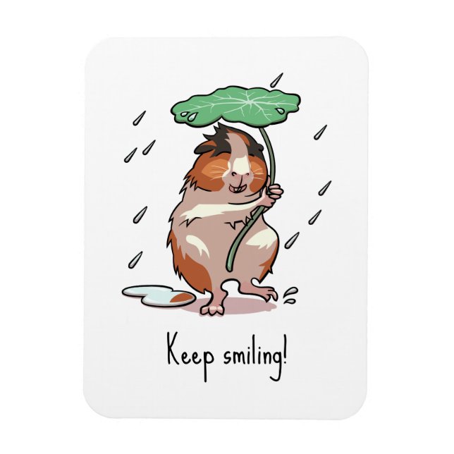 Süßes Meerschweinchen Lächeln Tanzen im Regen Cart Magnet (Vertikal)