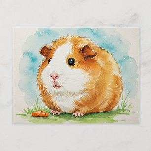Süßes Meerschweinchen mit Karotte Postkarte