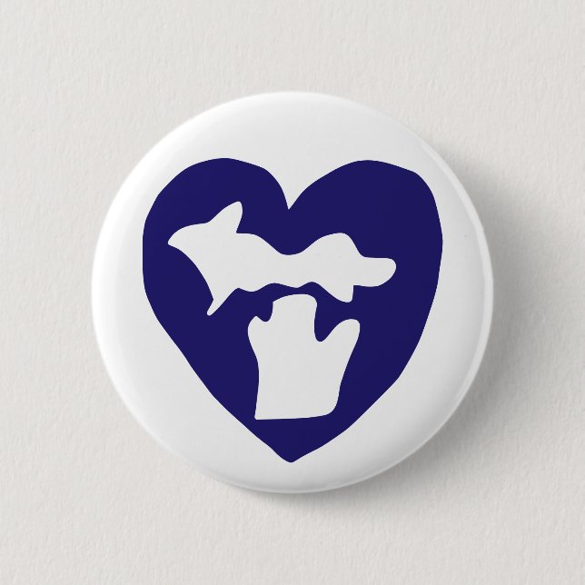 Süßes Michigan Pride Herz Button (Vorderseite)