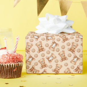 Süßes Milch-und-Kekse-Bär-Nahtloses-Muster Geschenkpapier