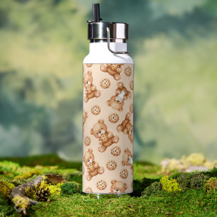 Süßes Milch-und-Kekse-Bär-Nahtloses-Muster Trinkflasche