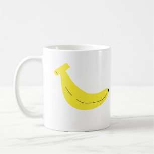 Süßes minimalistisches gelbes Bananen-Frucht-Gesch Kaffeetasse