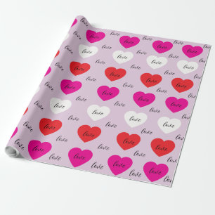 Süßes minimalistisches Herz-Liebesmuster Geschenkpapier