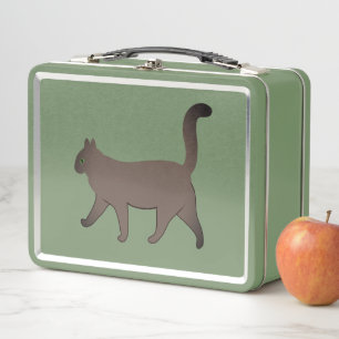Süßes minimalistisches Katzen-Grafik Einfache la Metall Brotdose