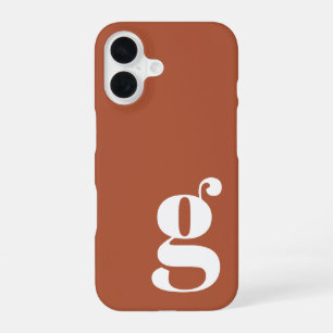 Süßes minimalistisches Monogramm in Rust iPhone 16 Hülle