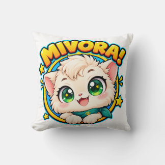 Süßes Mivora Anime-Katzen-T-Shirt für Kleinkinder Kissen