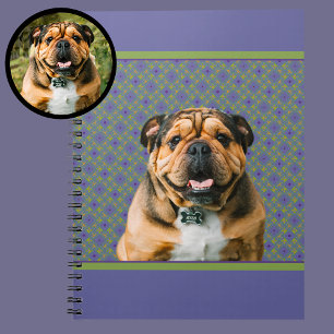 Süßes modernes lila Geschenk mit Foto für Hundemam Notizblock