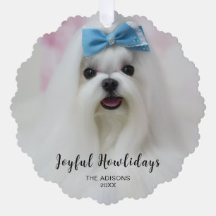 Süßes modernes Welpen-Happy-Pawlidays-Weihnachtsde Ornament Karte