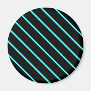 Süßes Monogramm aqua schwarze Streifen All-Over-Pr Magnet