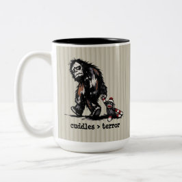 Süßes Monster Bigfoot Sock Monkey Spielzeug Lustig Zweifarbige Tasse