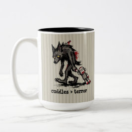 Süßes Monster Werwolf Sockenaffe Spielzeug Lustige Zweifarbige Tasse