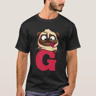 Süßes Mops-Alphabet, Buchstabe G, Hundealphabet 10 T-Shirt