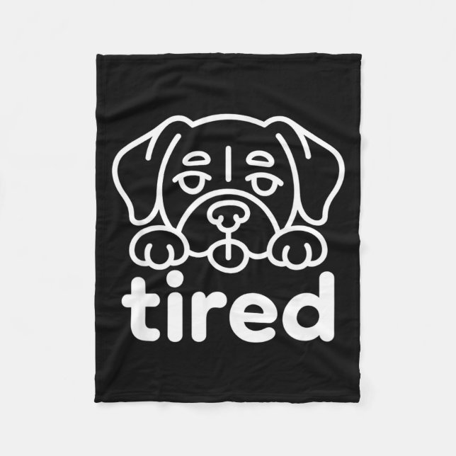 Süßes müdes Hundedesign Fleecedecke (Vorderseite)