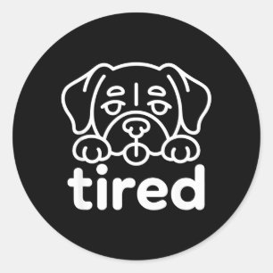 Süßes müdes Hundedesign Runder Aufkleber
