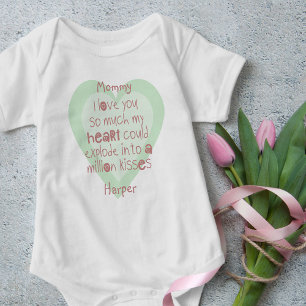 Süßes Mummy-Gedicht auf mintgrünem Herz personalis Baby Strampler