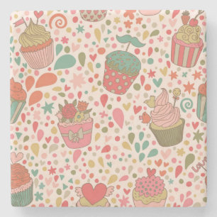 Süßes Muster Steinuntersetzer