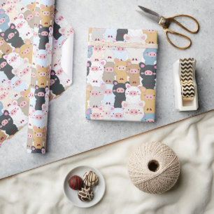 Süßes Muster von Schweinen Geschenkpapier