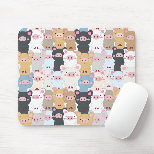 Süßes Muster von Schweinen Mousepad (Mit Mouse)