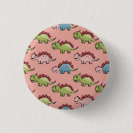 Süßes nahtloses Dinosaurier-Muster Button