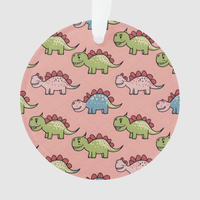 Süßes nahtloses Dinosaurier-Muster Ornament (Vorderseite)