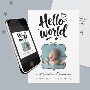 Süßes neues Baby-Foto-Bogen-Bürste handgezeichnete Ankündigung