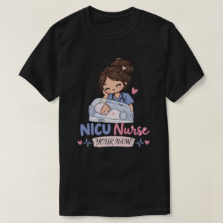 Süßes NICU-Krankenschwester-Baby-Namen-Design T-Shirt