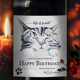 Süßes Niedliche Geburtstag Weinetikett