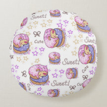 Süßes niedliches Donut-Baby-Mädchen-Muster in Weiß