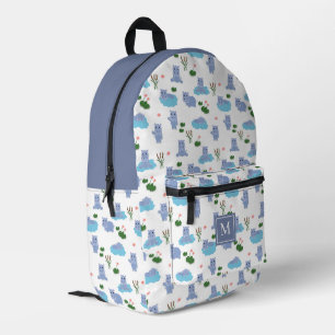 Süßes Nilpferd-Hippo-Muster Kinder Schule Bedruckter Rucksack