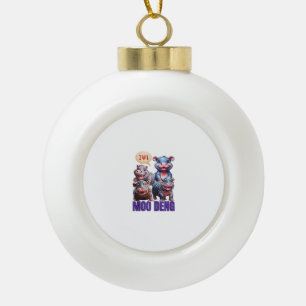 Süßes Nilpferd Moo Deng T-Shirt, Cooles Moo Deng N Keramik Kugel-Ornament