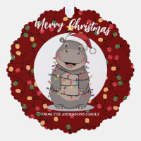 Süßes Nilpferd Weihnachtsbaum Zoo Tier Xmas Wohlst