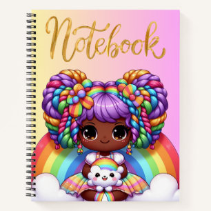 Süßes Notizbuch/Anbetungswürdiger Regenbogen-Chibi Notizbuch