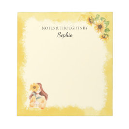 Süßes Notizbuch mit Sonnenblumen-Motiv Notizblock