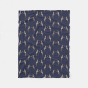 Süßes Nymphensittich-Chaos-Fleece-Decke (Navy) Fleecedecke