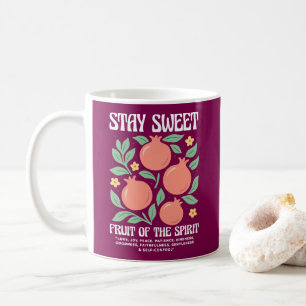 Süßes Obst aus dem Spirituosengranat bleibe Kaffeetasse