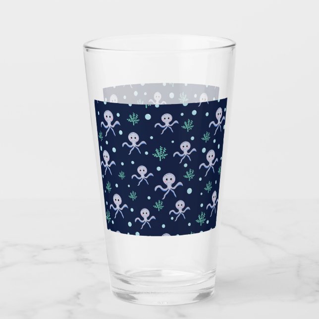Süßes Octopus-Muster Glas (Vorderseite)