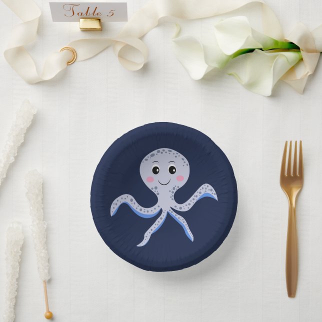 Süßes Octopus-Muster Pappteller (Hochzeit)