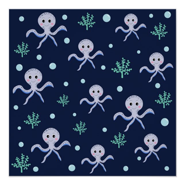 Süßes Octopus-Muster Poster (Vorderseite)