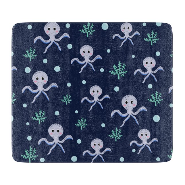 Süßes Octopus-Muster Schneidebrett (Vorderseite)