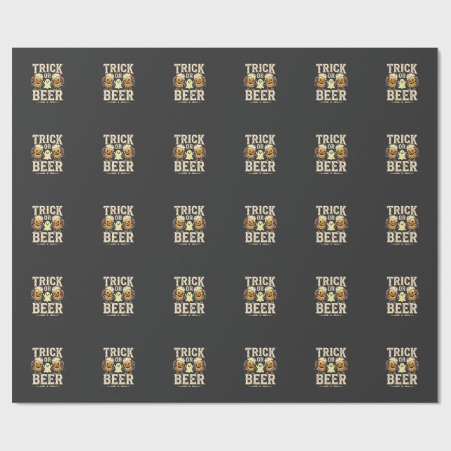 Süßes oder Bier Halloween Bier Design_1 Geschenkpapier (Flach)